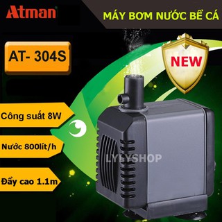 Máy bơm bể cá AT 304S 8W 800LH siêu bền, Bảo hành uy tín - atman304s