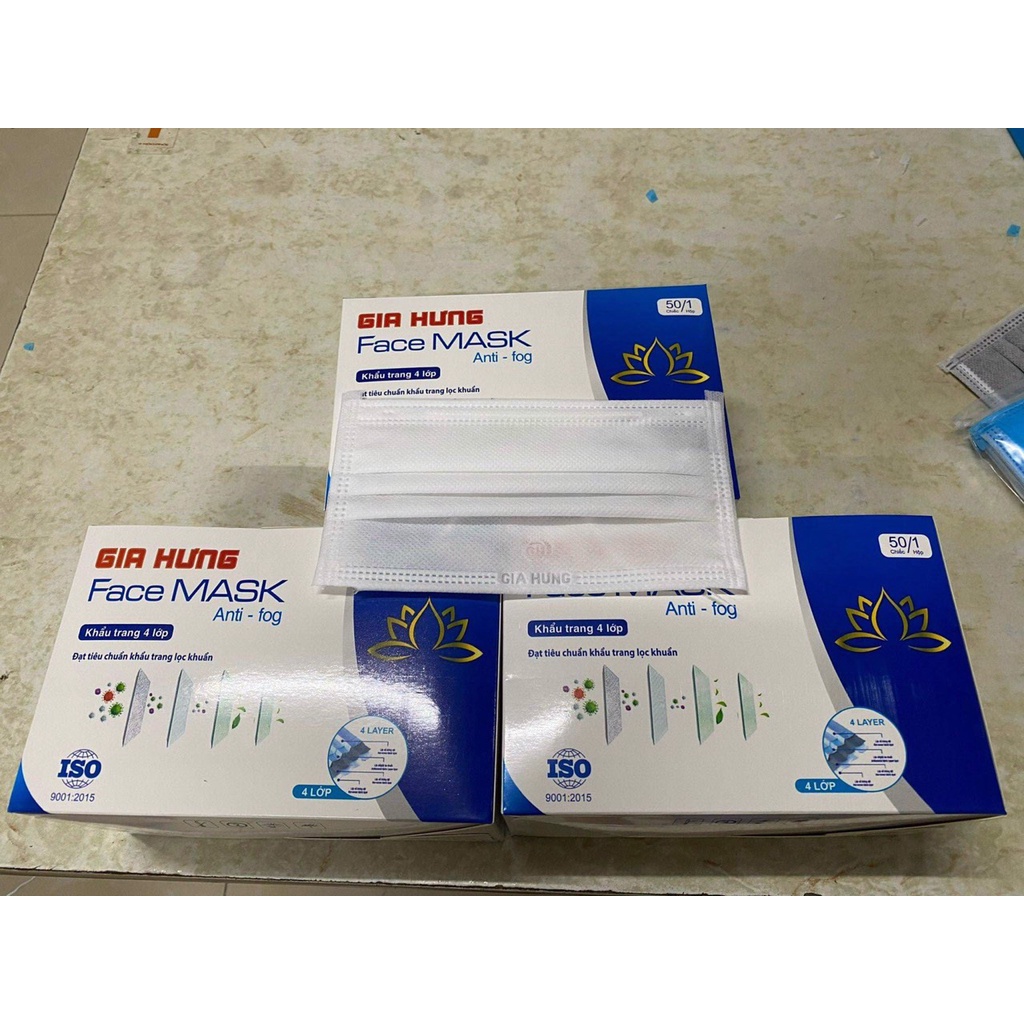 Khẩu Trang Y Tế 4 Lớp Cao Cấp Gia Hưng Đóng Gói 1C 3 màu