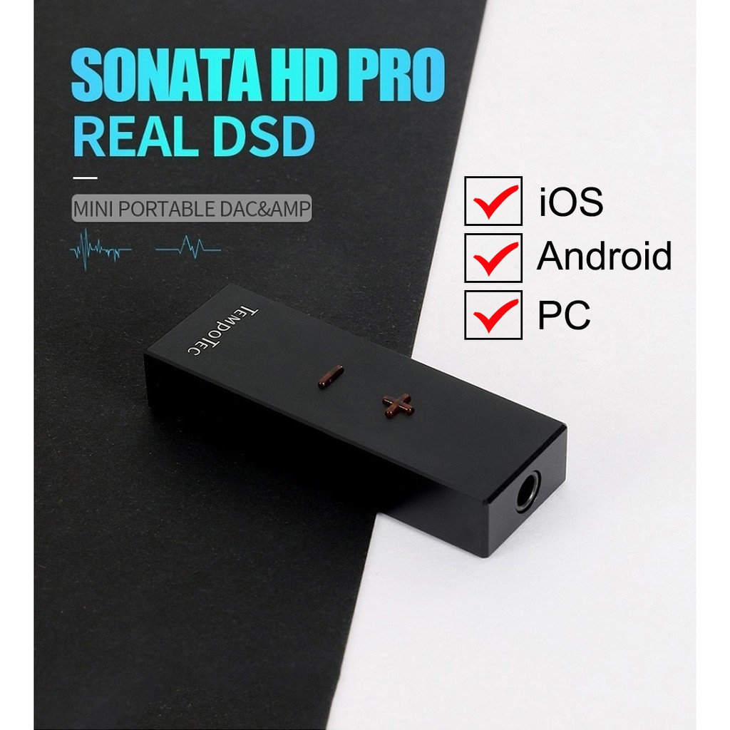Thiết bị chuyển đổi bộ khuếch đại âm thanh tai nghe TempoTec SONATA HD PRO TYPE C TO 3.5MM DSD256 cho Android/iPhone DAC