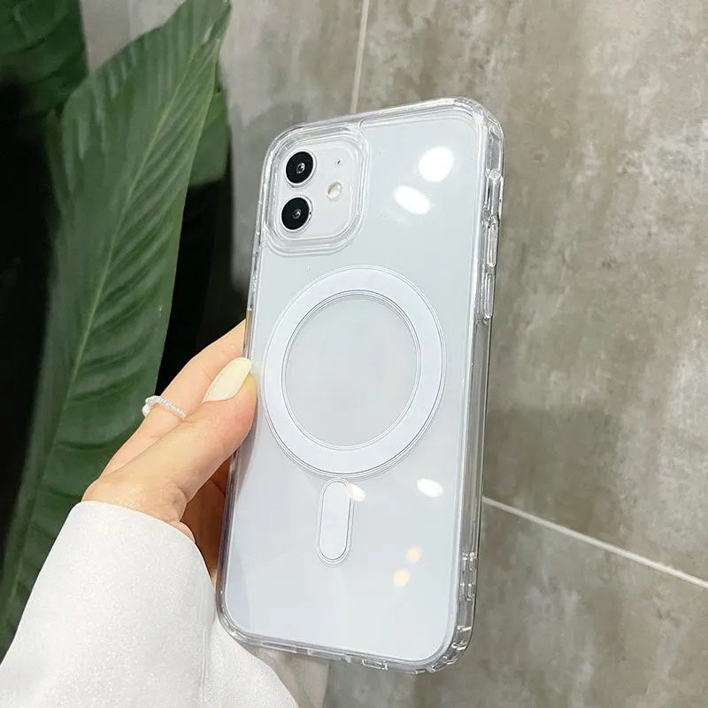Ốp lưng iphone magnetic case Chống Sốc Cao Cấp, ốp iphone trong suốt For iP 14 13 12 11 pro max Hỗ trợ sạc không dây