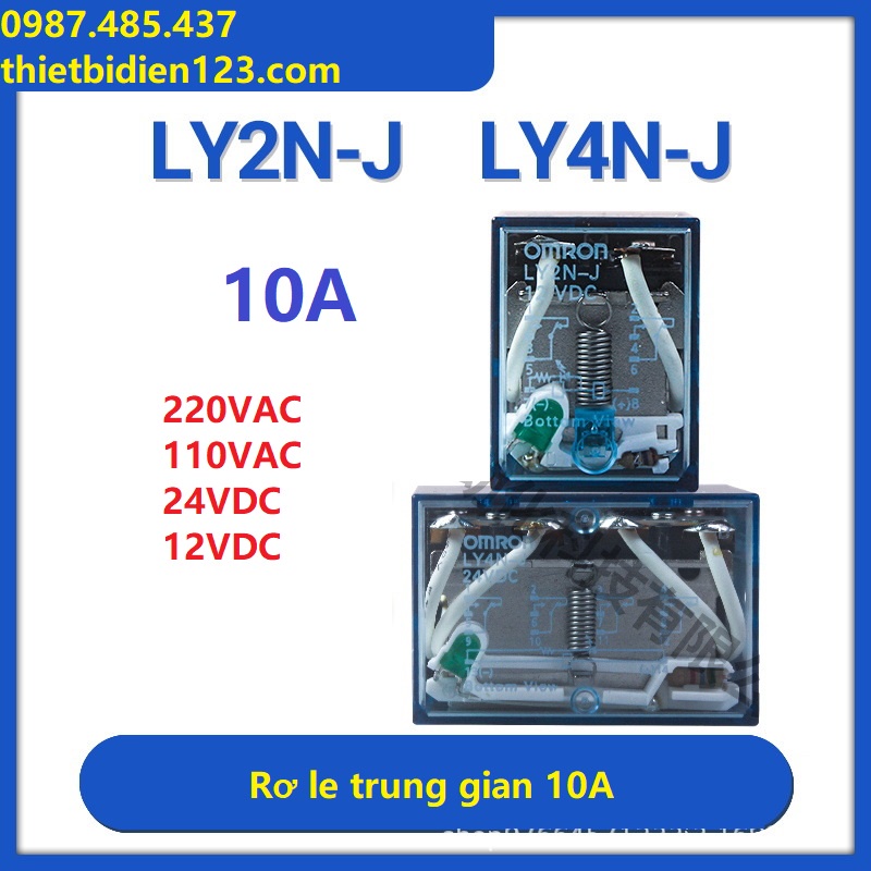 Rơ le OMRON Chân to 10A - LY2N-J , LY4N-J Công suất lớn 8 chân, 14 chân( KHÔNG KÈM ĐẾ )