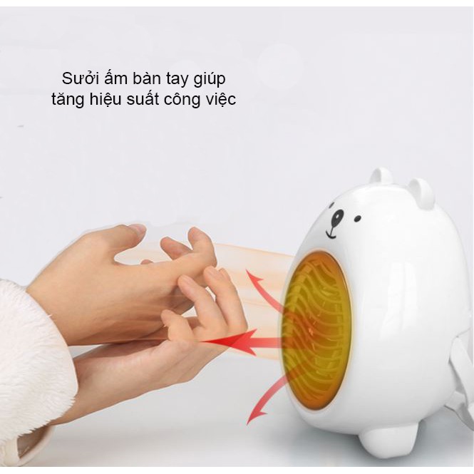 Máy sưởi đa năng dạng Mini tiện ích cho dân văn phòng, nhà có trẻ con, tốc độ làm ấm nhanh, tỏa nhiệt đều