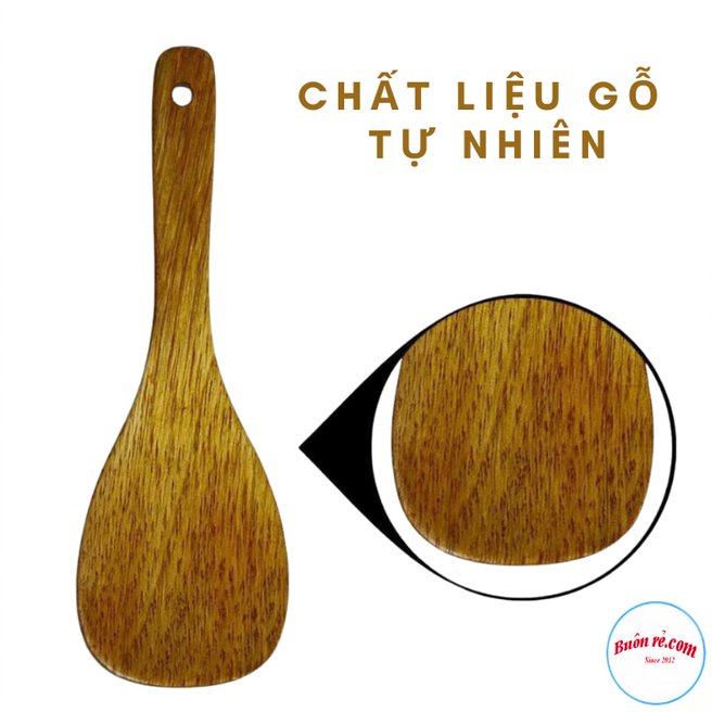 Muôi xới cơm bằng gỗ chống dính tiện dụng - Thìa xới cơm chống dính chất liệu gỗ tự nhiên an toàn - 10468 - Buôn rẻ