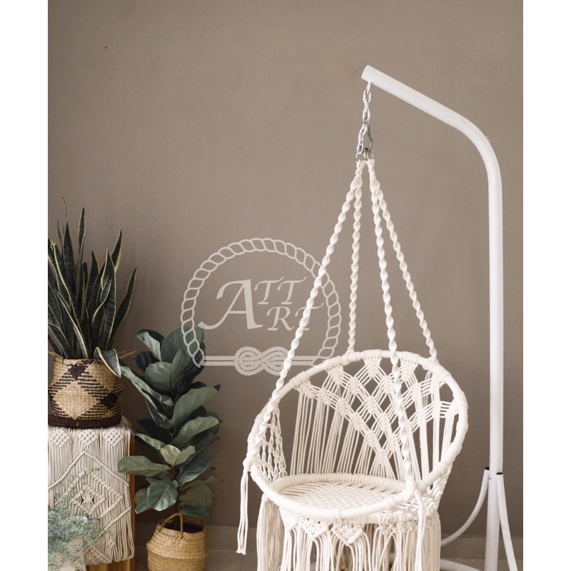 Xích đu Macrame xương cá bao gồm cần treo
