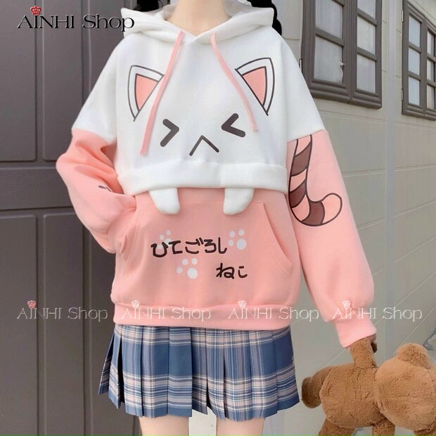 Áo Hoodie Nữ ❤️Freeship❤️ Áo Khoác Hoodie (Nanh Mèo) Vải Nỉ Nhiều Màu Cute - Áo Hoodie Freesize Dưới 60kg | BigBuy360 - bigbuy360.vn