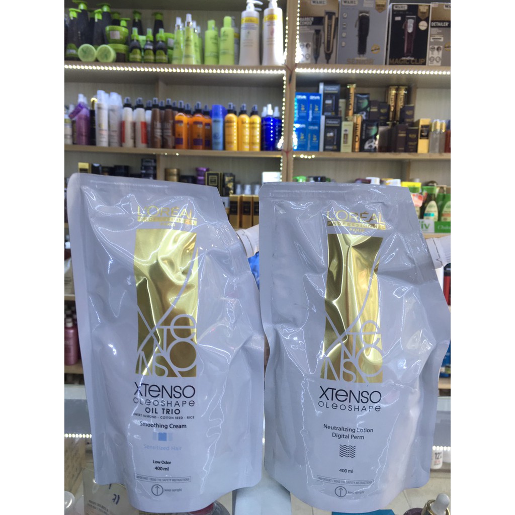 Kem duỗi  và dập tóc Loreal X-tenso oleo shape 400ml*2 chính hãng