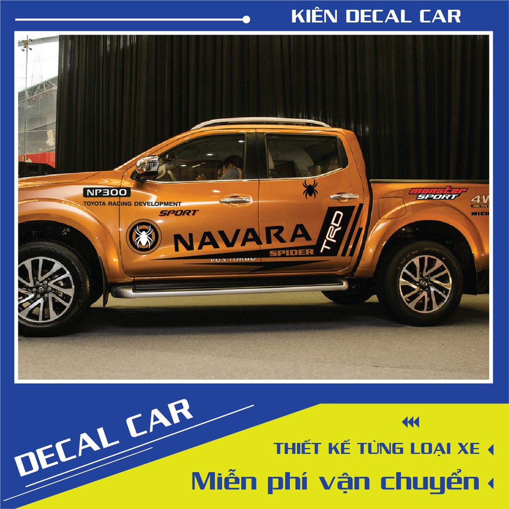 Tem xe NAVARA dán 2 bên sườn - tem xe ô tô giá rẻ hà nội- decal navara