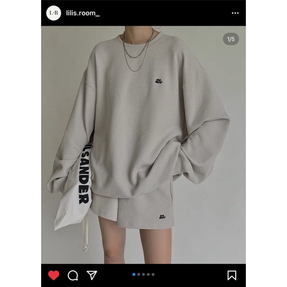 Set áo sweater nỉ xám + short