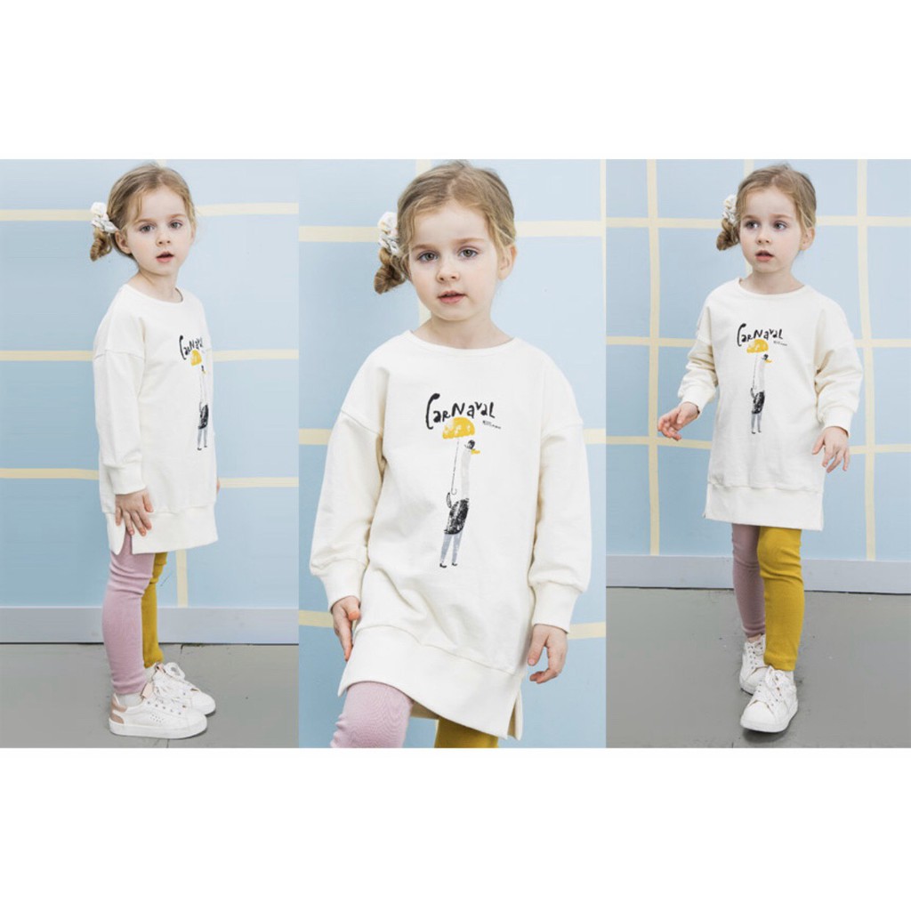 Bộ áo nỉ in chữ Carnaval + quần leg 2 màu Petite Mieux HA0627 (2 màu)