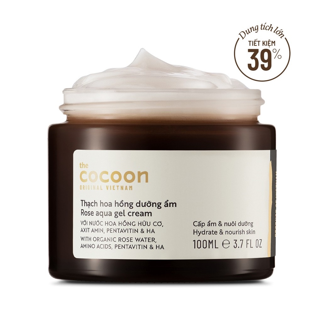 Bigsize 100ml - Thạch hoa hồng dưỡng ẩm Cocoon Garin cấp ẩm và nuôi dưỡng