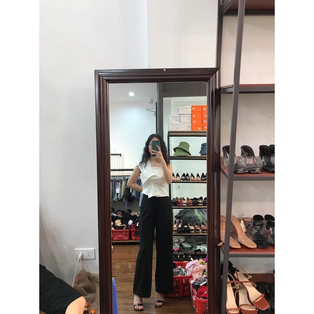 Siêu phẩm SET quần ống rộng áo ống đắp nơ ngực xinh hot hit