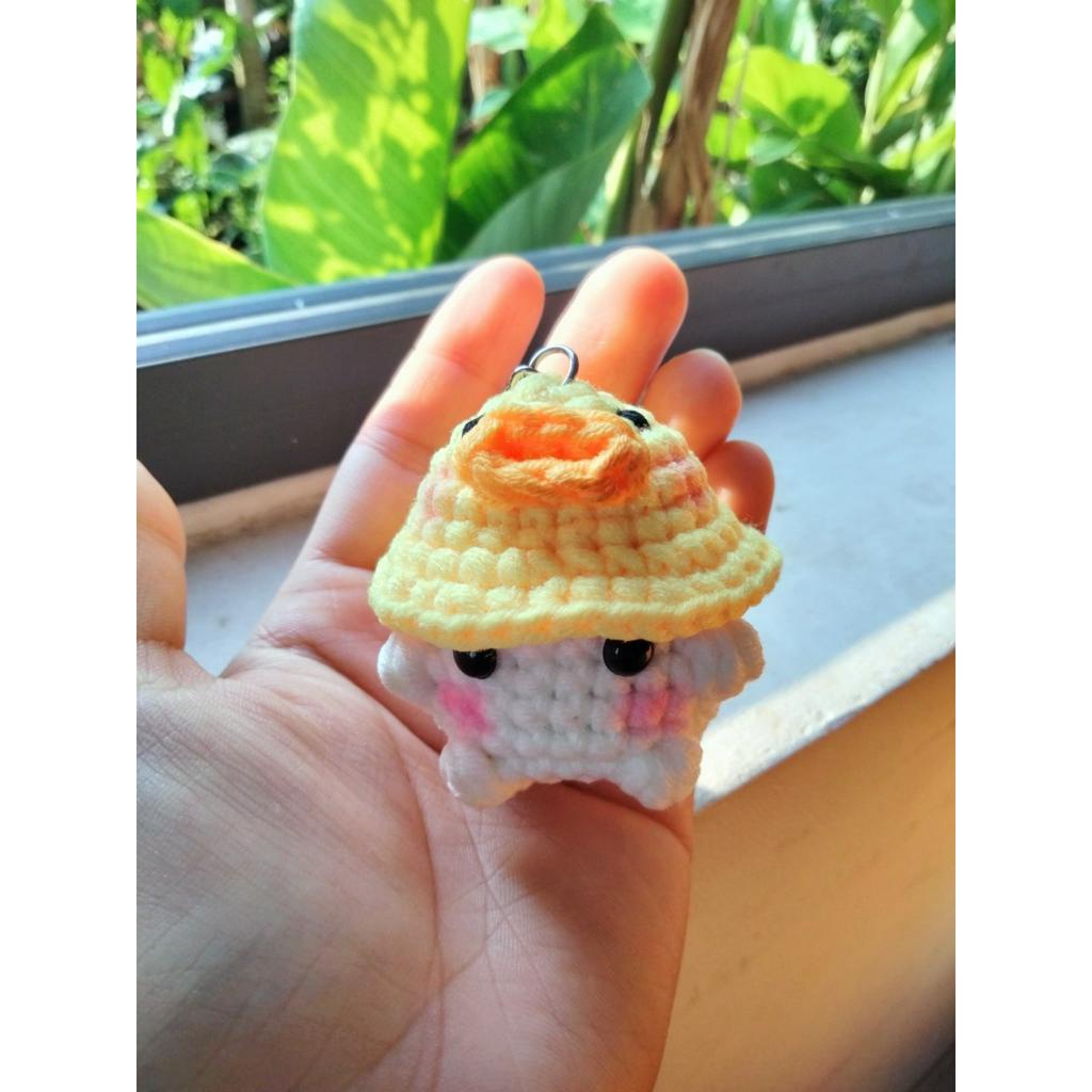 Móc khóa bé Nấm bằng len cute ❤️🍄🐻🍓🥕🍆🐰