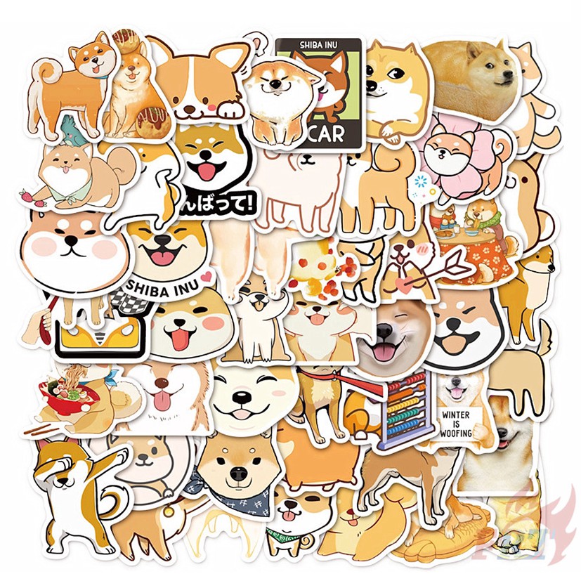 Sticker/ Hình dán Chú chó -Shiba Inu Husky Corgi