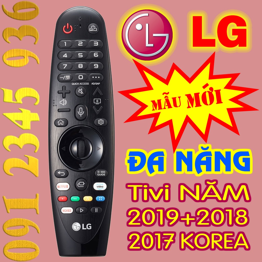 Remote Điều khiển tivi LG mẫu năm 2019 + 2018 + 2017 có Chuột bay có Giọng nói Magic Remote AN-MR19BA Made in KOREA