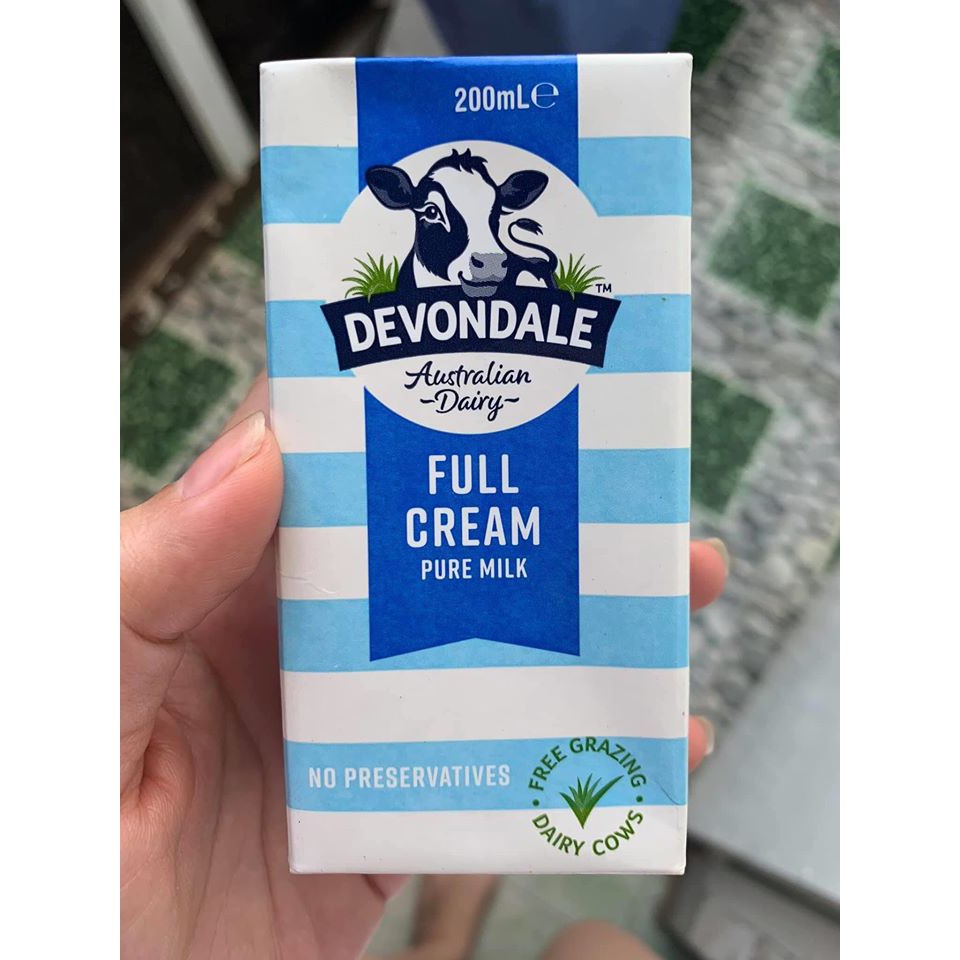 Sữa Devondale 200ml Nguyên Kem Úc Thùng 24 Hộp Cho Bé Từ 1 Tuổi Trở Lên