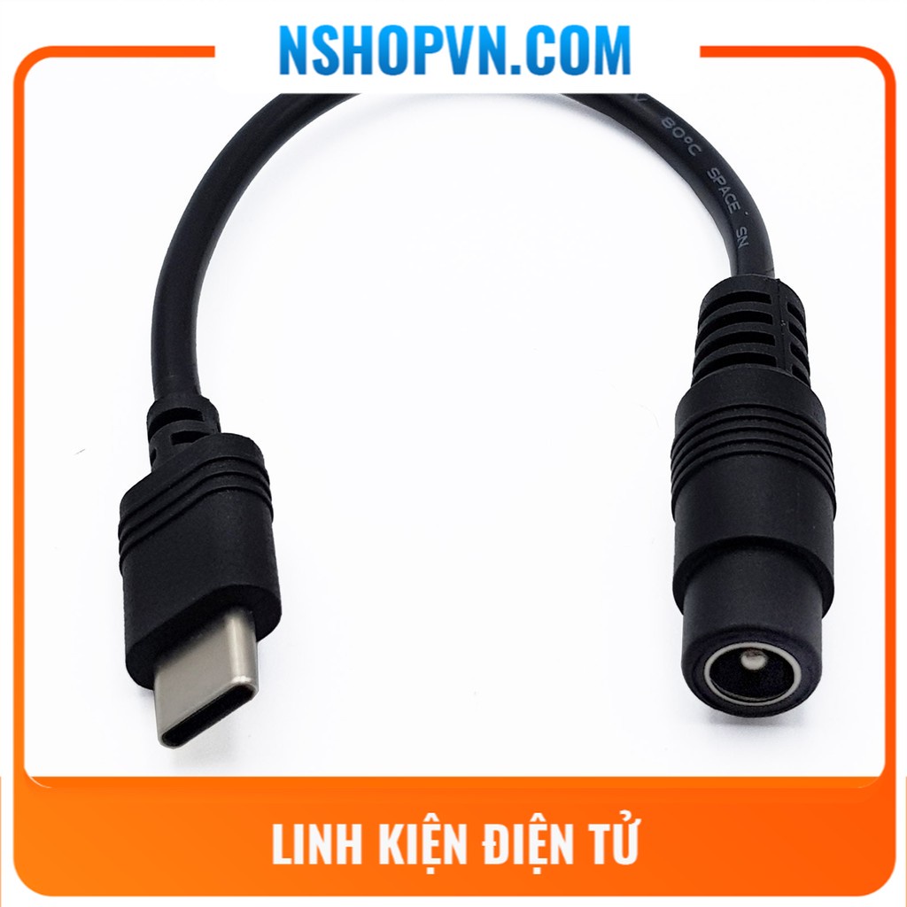 Dây chuyển đổi DC 5.5x2.1mm sang USB type C
