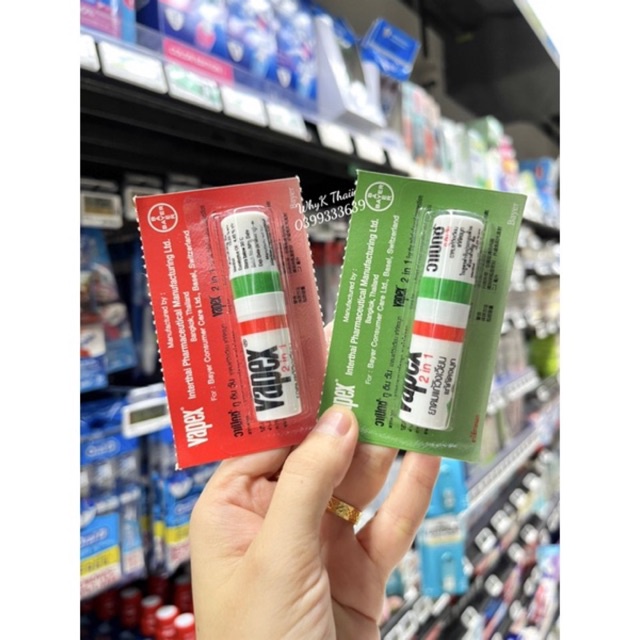 Ống Hít Thông Mũi Vapex Hương Bạc Hà Bạch Đàn Thái Lan Chính Hãng