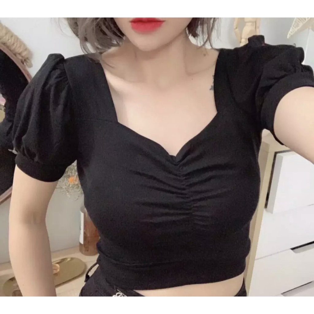 ÁO CROPTOP NHÚN BIGSIZE 55-85KG ( bèo béo bigsize )