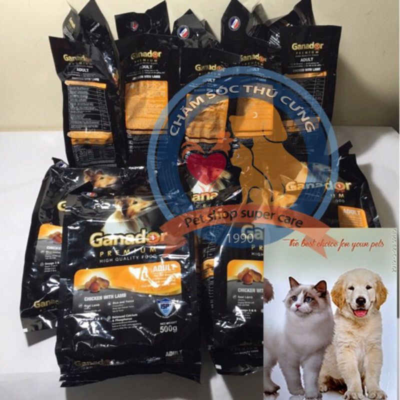 Combo 10 Gói Thức Ăn Chó Lớn Ganador Adult 400 Gr (vị gạo &amp; cừu)