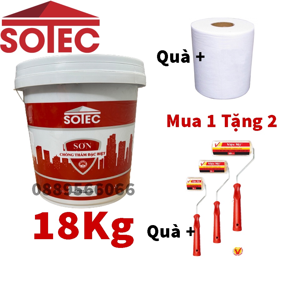 Sơn chống thấm Sotec Japan Nitton 18kg- Chống thấm tường, trần nhà, sàn nhà vệ sinh, máng xối, mái tôn)