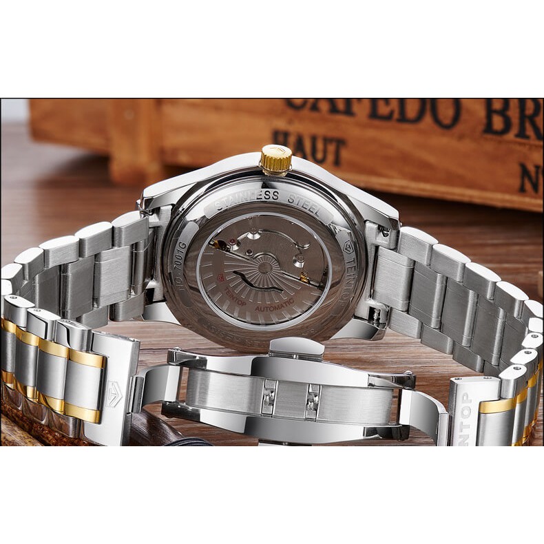 Đồng hồ nam chính hãng Teintop T7001-1 Mới 100%,Kính sapphire,chống xước,Chống nước 30m,Máy cơ (Automatic),Bảo hành 12th