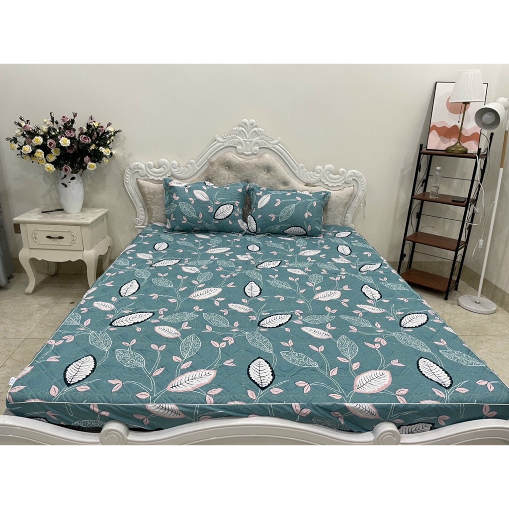 Sét ga chun trần bông 3 món dày dặn cotton poly dành cho đệm từ 5-15cm cam kết mềm mịn không xô lệch khi sử dụng