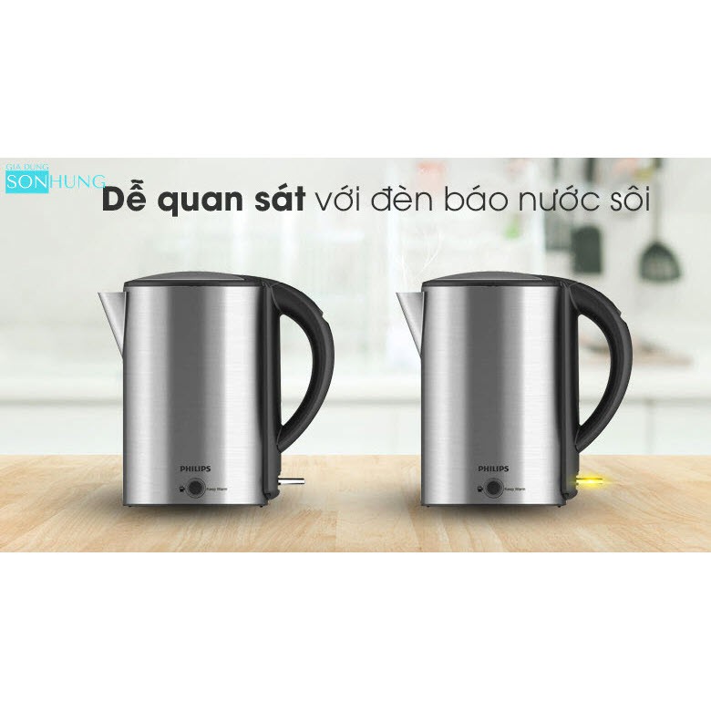 ẤM SIÊU TỐC INOX 1.7 LÍT PHILIPS HD9316 CÔNG SUẤT 1800W [BẢO HÀNH CHÍNH HÃNG 1 NĂM]