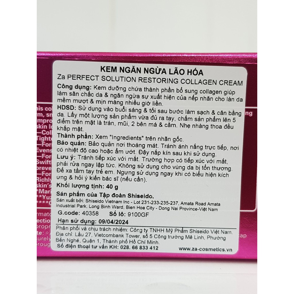 Kem Chống Lão Hóa ZA Perfect Solution 40g