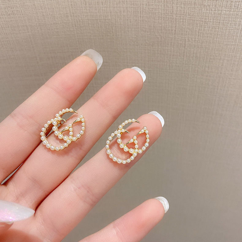 Bông tai mạ bạc đính ngọc trai đơn giản cao cấp thời trang 2021 dành cho nữ