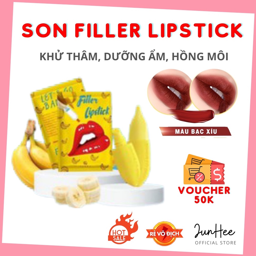 [CHÍNH HÃNG] Son dưỡng môi Filler Collagen Chuối Parea + Son màu Chu Lipstick, giúp môi căng mọng hồng hào