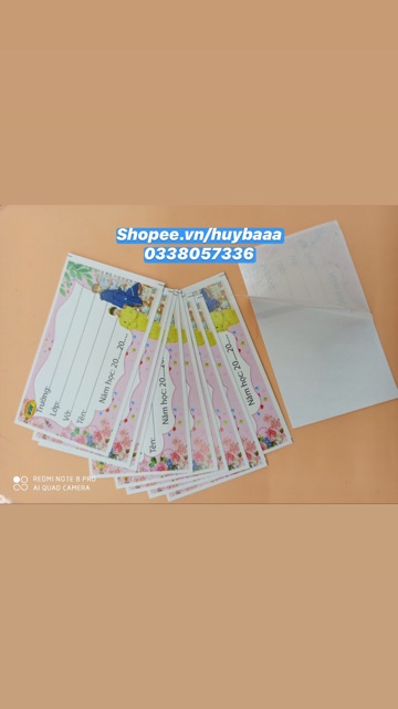 Sỉ 1000 cái Nhãn Vở Decan CAO CẤP CHO HỌC SINH TIỂU HỌC, nhãn vở in hình cute ngô nghĩnh có keo dán giá rẻ