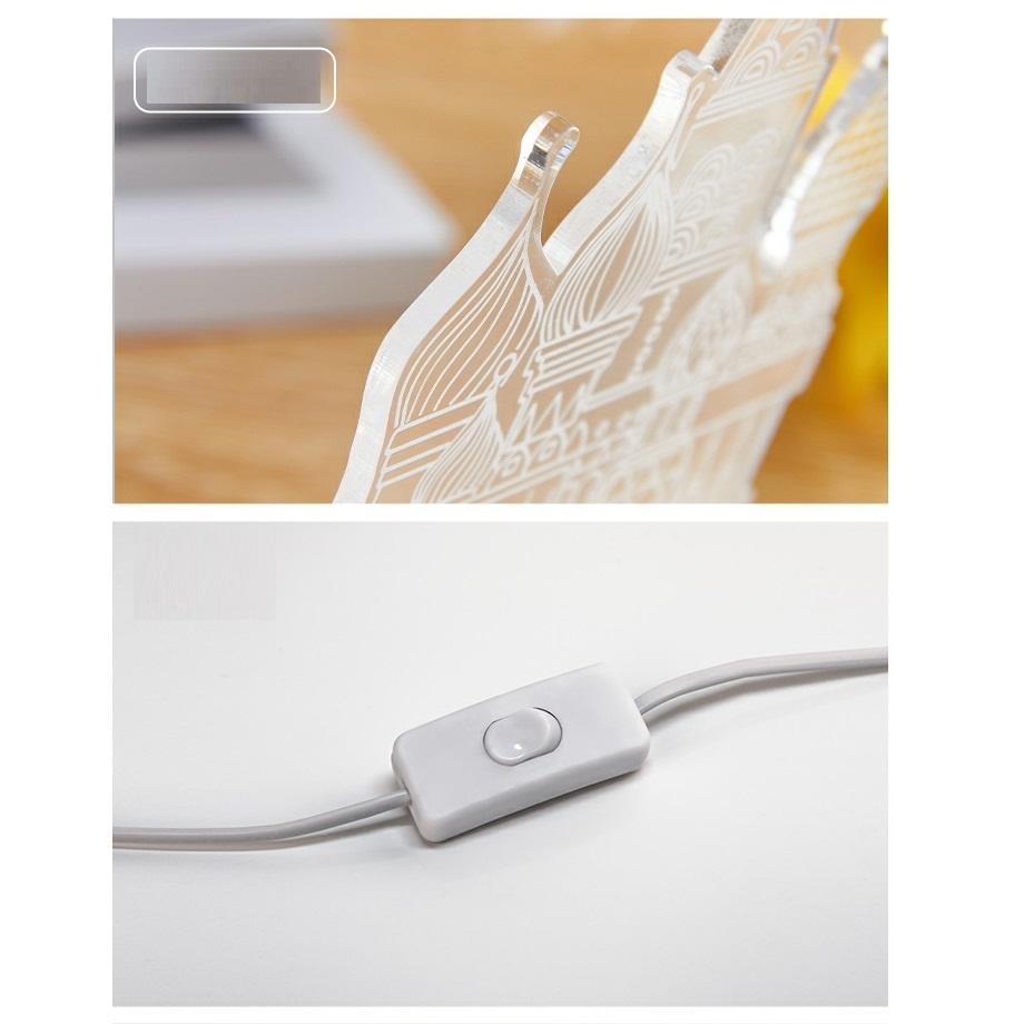 Đèn ngủ để bàn trang trí họa tiết 3D 3 chế độ sáng nhiều hình xinh xắn Sumi