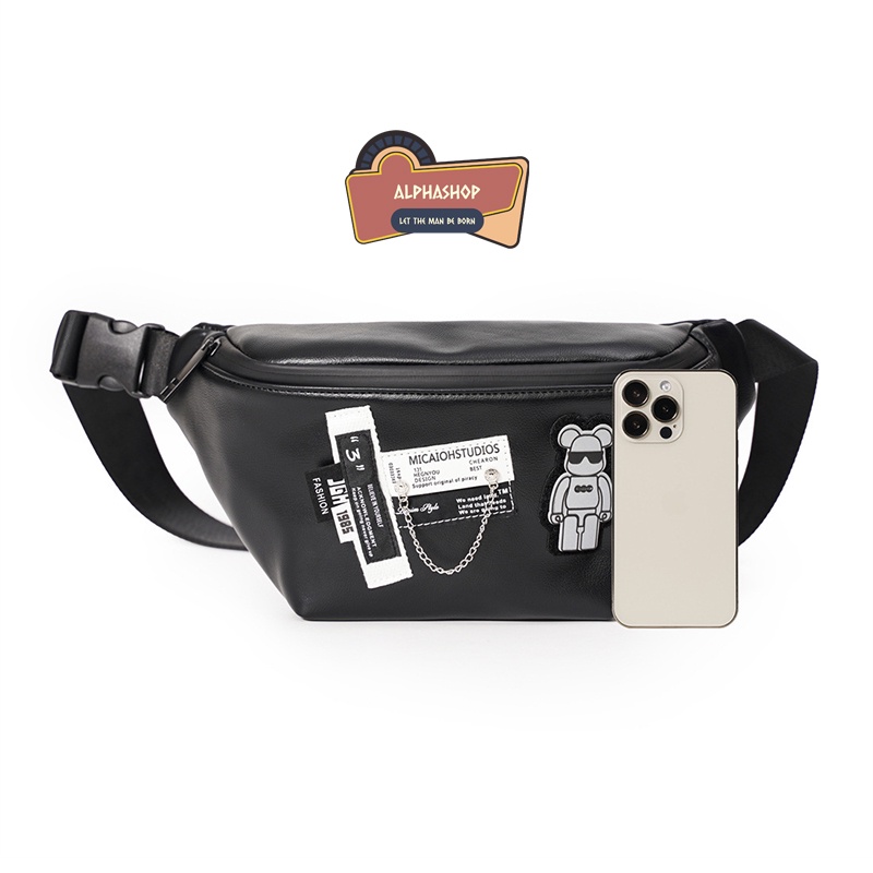 Túi đeo chéo Unisex Bear Brick - Thời trang, đẹp mắt, chất liệu da PU chống nước
