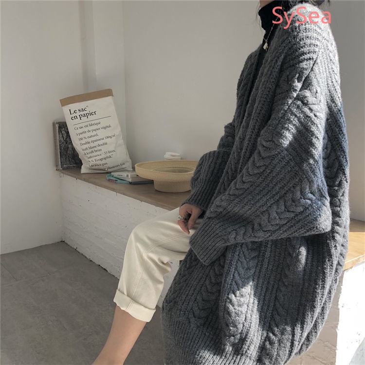 Áo khoác Cardigan dệt kim tay dài plus size thời trang mùa đông cho phái nữ