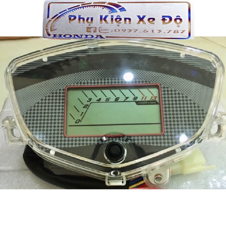 Đồng hồ xe máy điện tử LCD Ex 2010 , Sirius nền đen