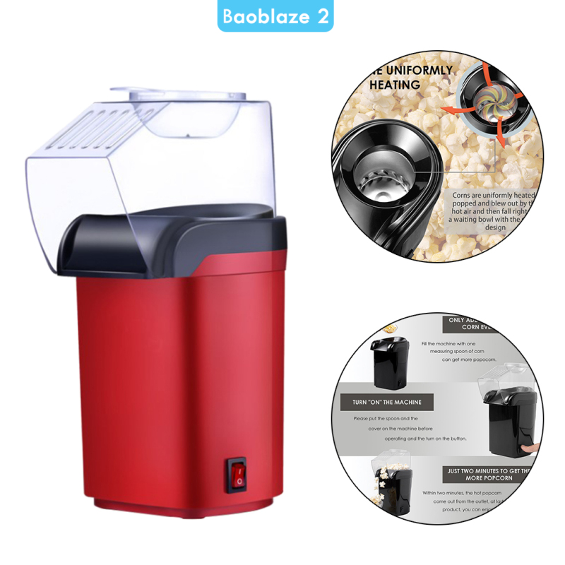 [BAOBLAZE2]Small DIY Hot Air Popcorn Popper Maker Machine for Kids Low-Calorie Fat-Free
