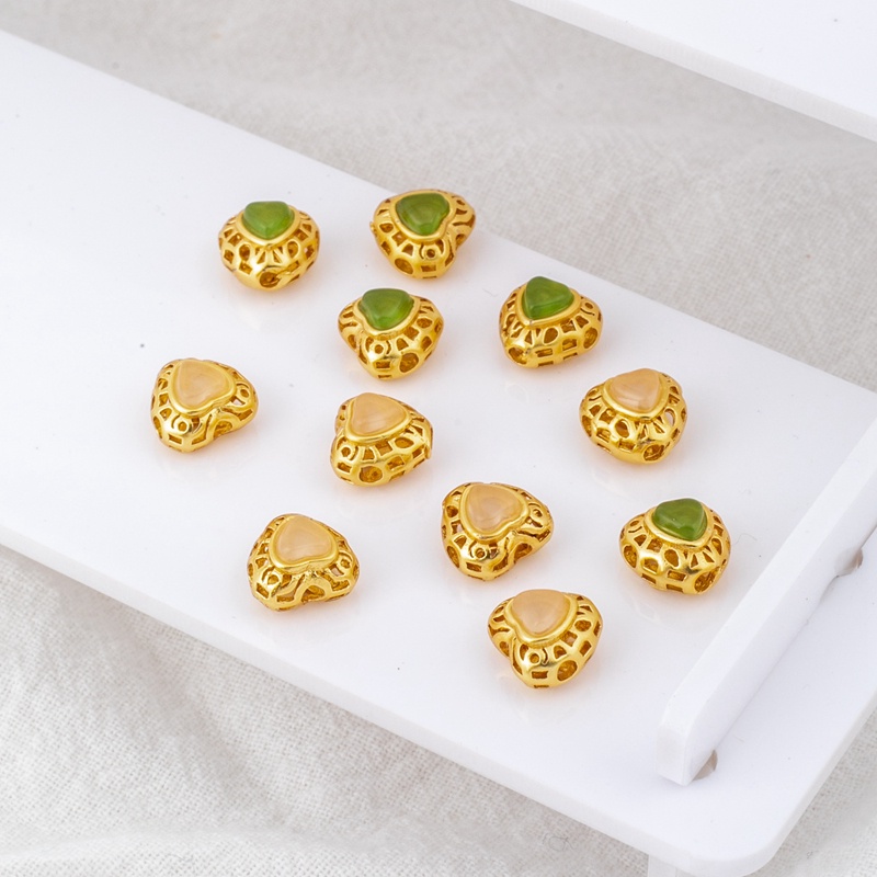 Chuỗi Hạt Đá Zircon Mạ Vàng 18k Kích Thước 8 * 9mm Dùng Làm Trang Sức Thủ Công