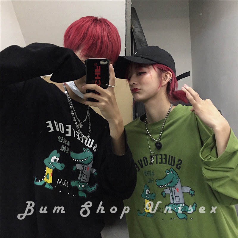 Áo Thun Tay Dài Nam Nữ Unisex - TD30 Cá Sấu EOVE - Có Màu Lính Cực Đẹp - Chất Thun Cotton Mềm Mát - Bum Shop Unisex