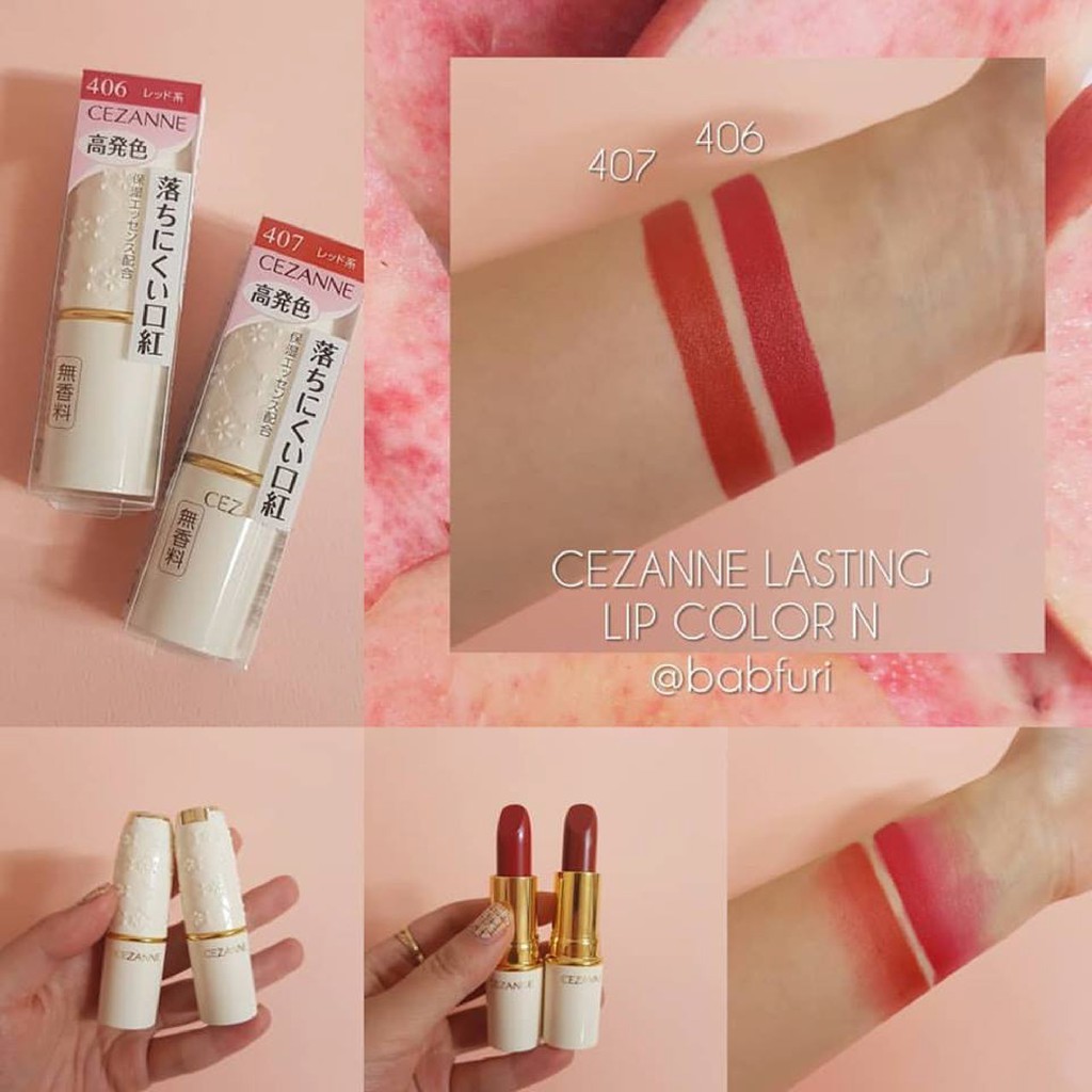 Son Thỏi Lì Cezanne Lasting Lip Color N Nhật Bản Mềm Mịn Lâu Trôi 3.9g - Màu 407