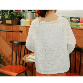 Áo babydoll trắng dài tay ( CÓ SẴN )