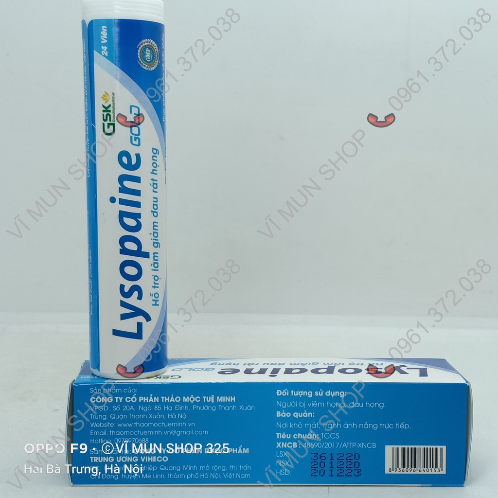 Viên ngậm Lysopaine Gold 24 viên - Giảm đau rát họng