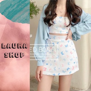 Sét áo hai dây kèm chân váy áo khoác ngoài trẻ trung xinh đẹp Laura Shop - CÓ ẢNH THẬT