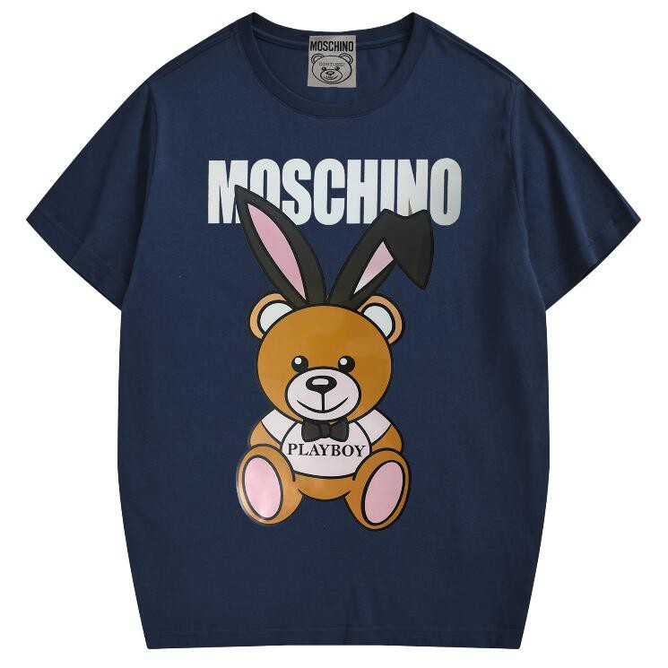 Áo Thun Chất Liệu Vải Cotton Tay Ngắn Có In Hoạ Tiết Moschino