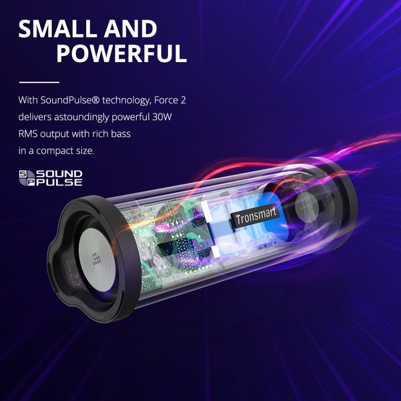 Loa Bluetooth 5.0 Tronsmart Force 2 - Chống Nước IPX7 - Công Suất 30W - Chip Qualcomm QCC3021 - Hàng Chính Hãng