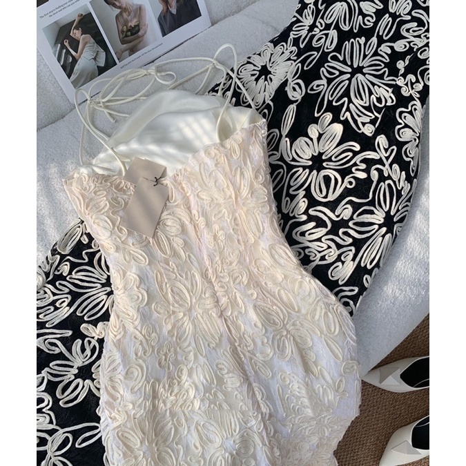 Váy dự tiệc ren thêu nổi cao cấp hàng thiết kế loại I