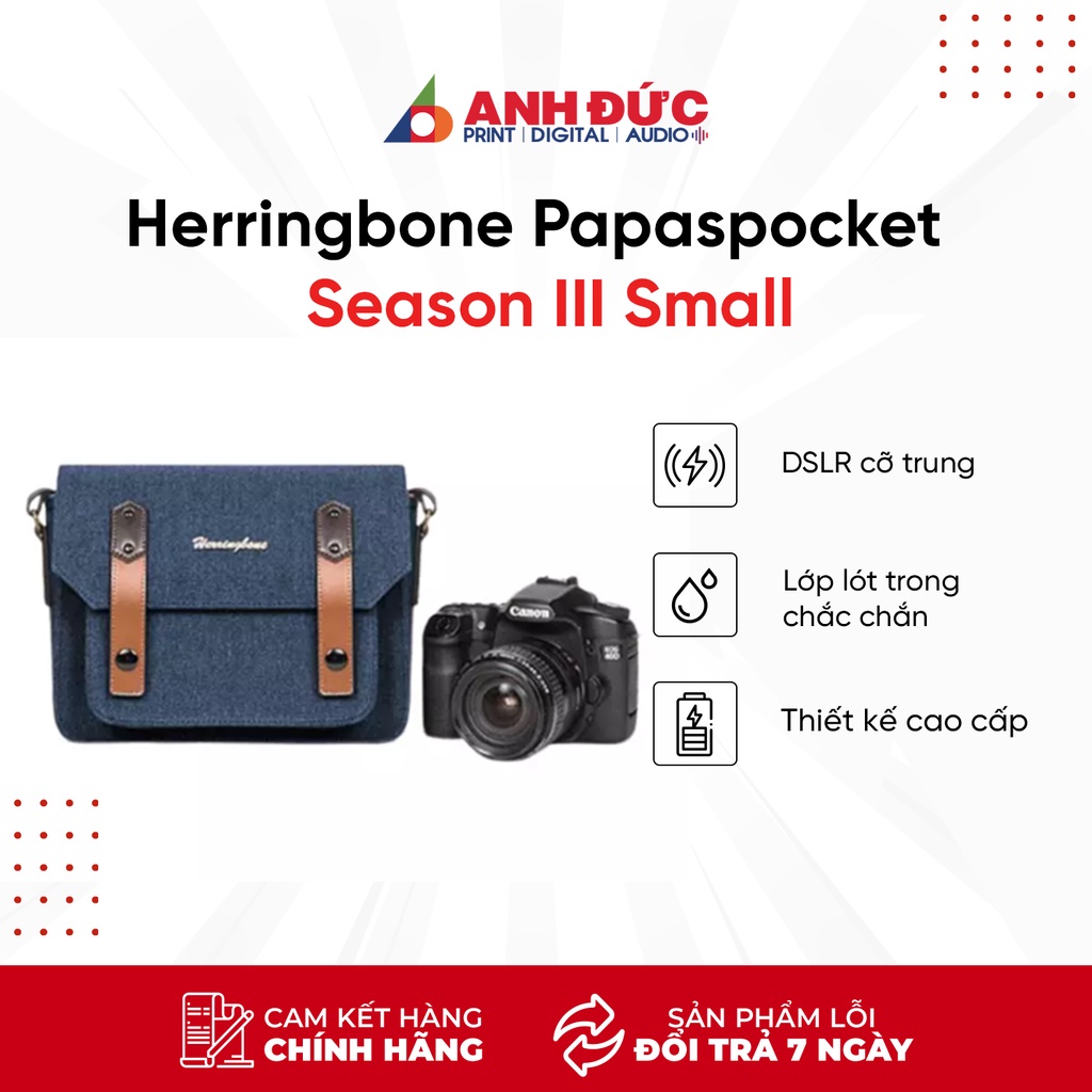 Túi máy ảnh Herringbone Papaspocket Season III Small Navy (Chính thumbnail