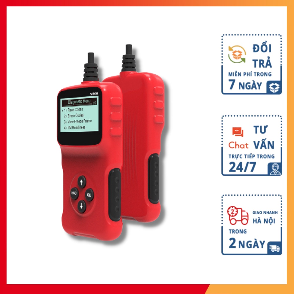 Thiết bị xóa lỗi ô tô đa năng OBD 2, Đầu đọc mã công cụ chẩn đoán, quét mã lỗi xe hơi OBD2