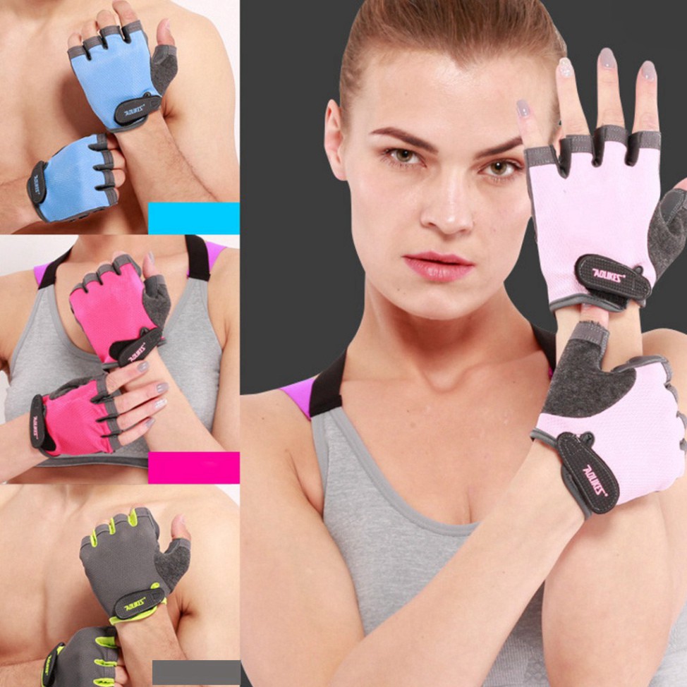 Găng Tay Tập Gym Nữ Aolikes Hở Ngón Bàn, Bao Tay Tập Gym Nam Nữ Tập tạ chống nắng thể thao bền đẹp giá rẻ