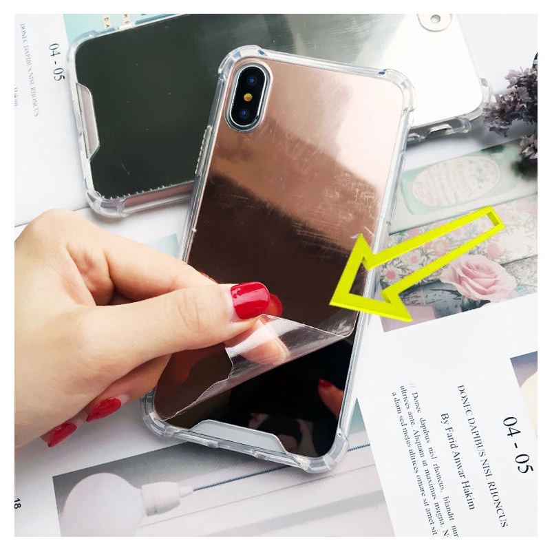 [Ready Stock]Luxury TPU Mirror Shock-Proof Phone Case iPhone 11 Pro X XS Max XR 6 6S 7 Plus 8 8P Airbag Casing Anti Shock Crash Mirror Case Back Case