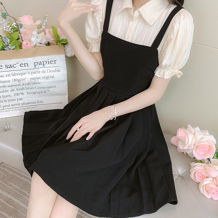 Đầm Tay Phồng Ngắn Thời Trang Mùa Hè Hàn Quốc Cho Nữ
